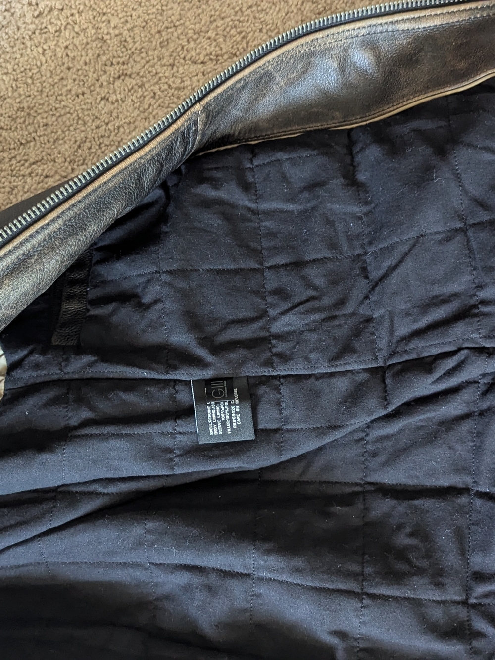 Black Rivet Men's Vintage Dark Brown Leather Zip Jacket - Picture 8 of 10